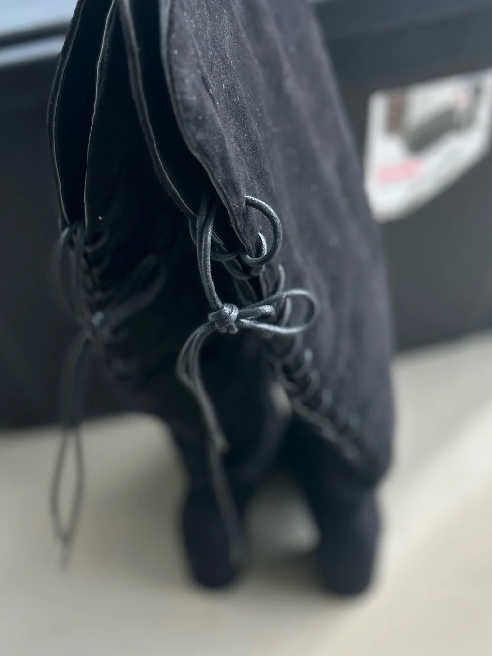 Black Over-the-Knee Lace-Up Women's Boots